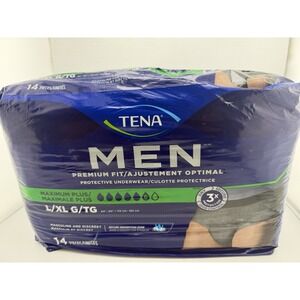 TENA Incontinence Underwear for Men, Maximum Plus L/XL 44"-64" 14 Count.